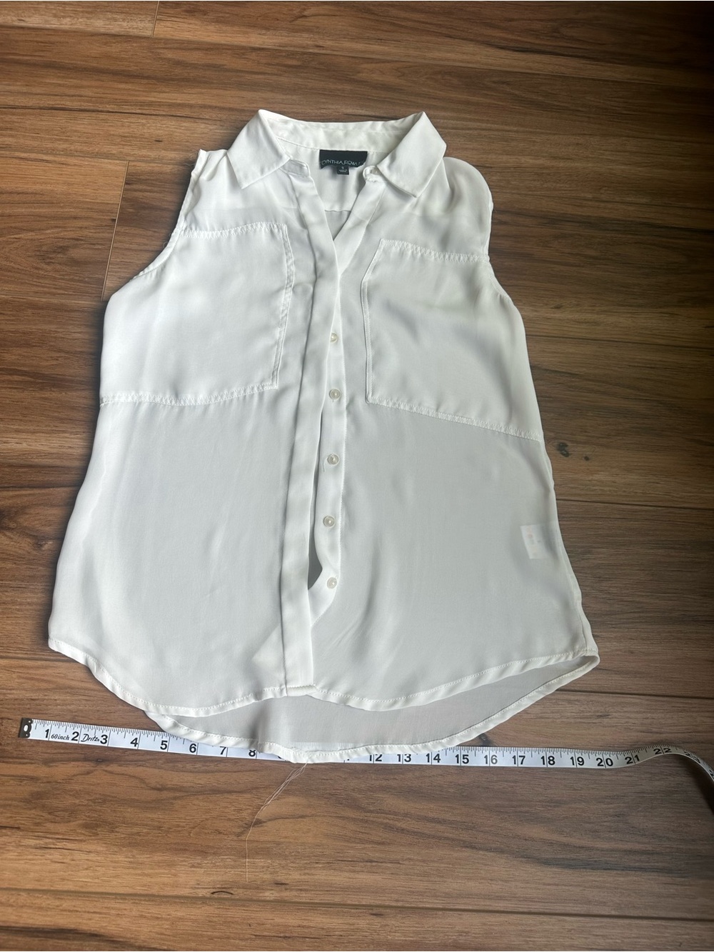 Cynthia Rowley White Sleeveless Button-Front Camisole